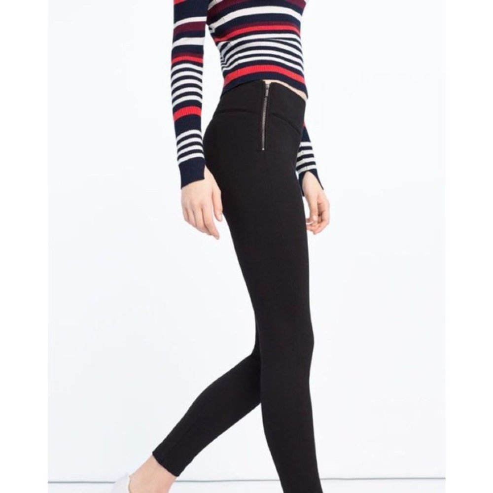 Zara Trafaluc Double Zipper Leggings - Medium